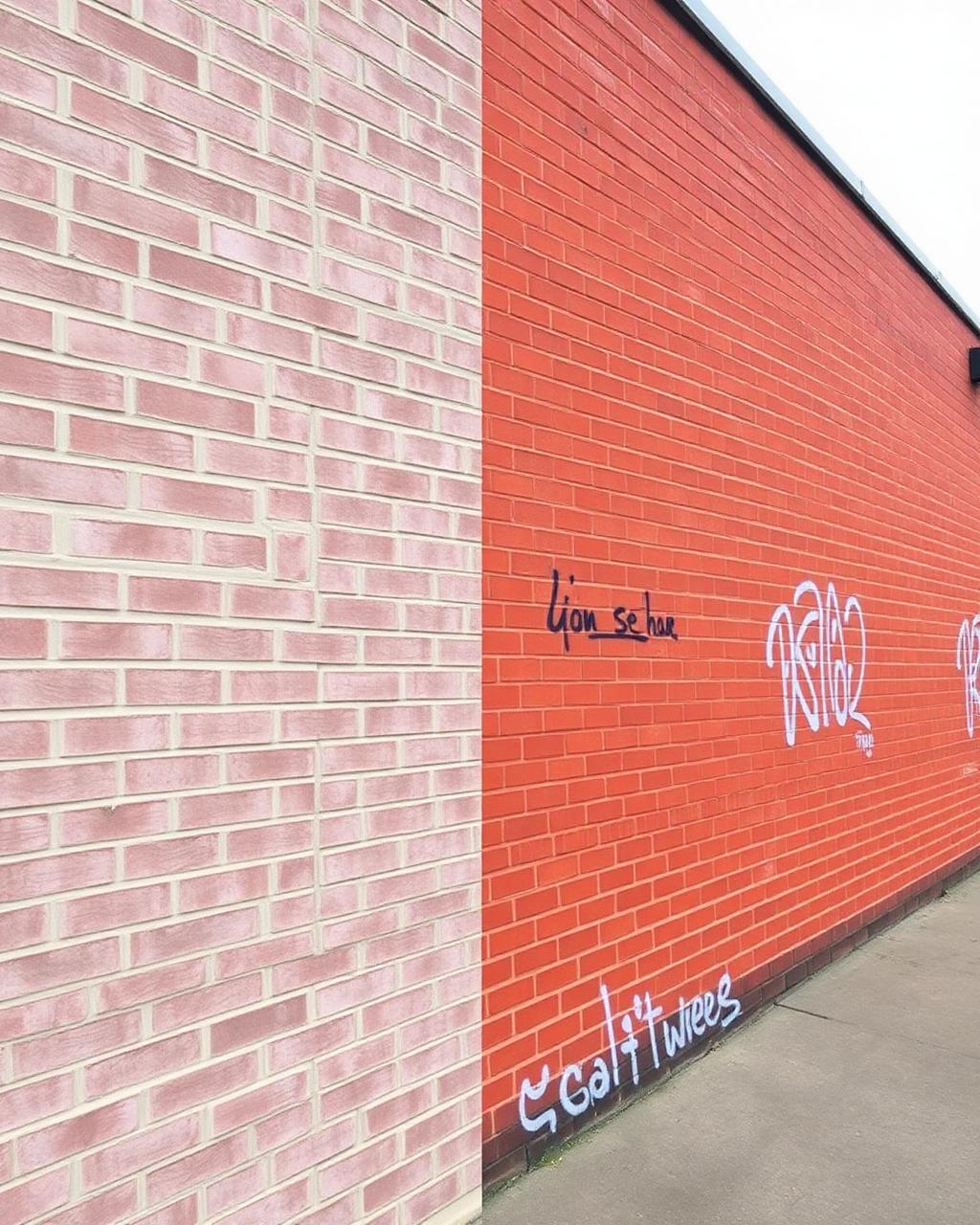 Graffiti Removal — Brick Wall
